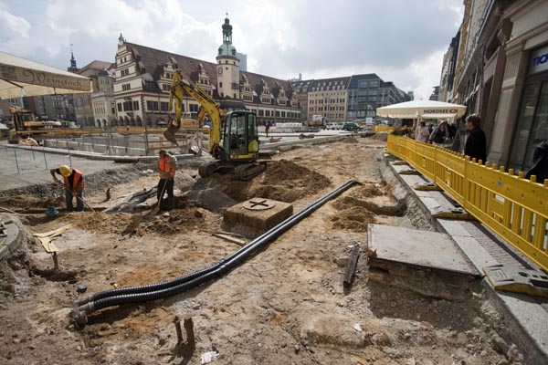 City-Tunnel Leipzig - Station Markt - Oberfl�chengestaltung der Marktstra�en Nordseite